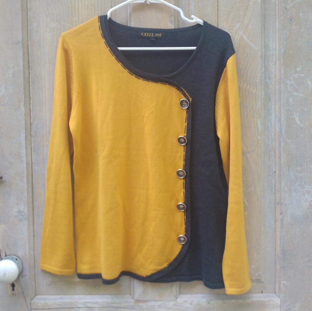 Gold and Gray Preppy Sweater